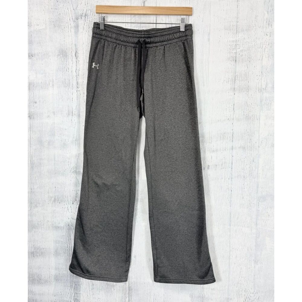 Under Armour Semi Fitted Athletic Wide Leg Sweatpants Women’s L Heather Gray
